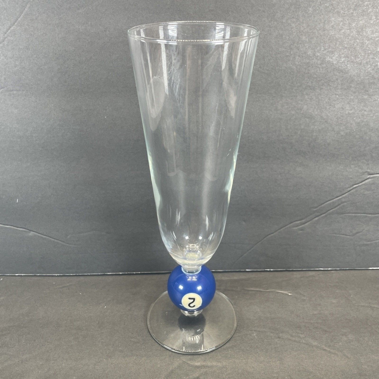 Vtg Billiard Pilsner #2 Pool Ball Stemmed Glass Barware Pool Drinkware 8.75" (H)