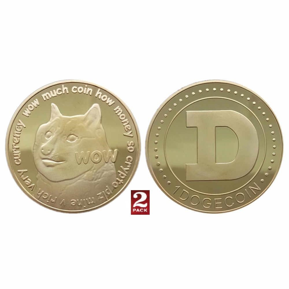 DOGE COIN 24kt Faux Gold Plated Limited Edition, 2 coins.