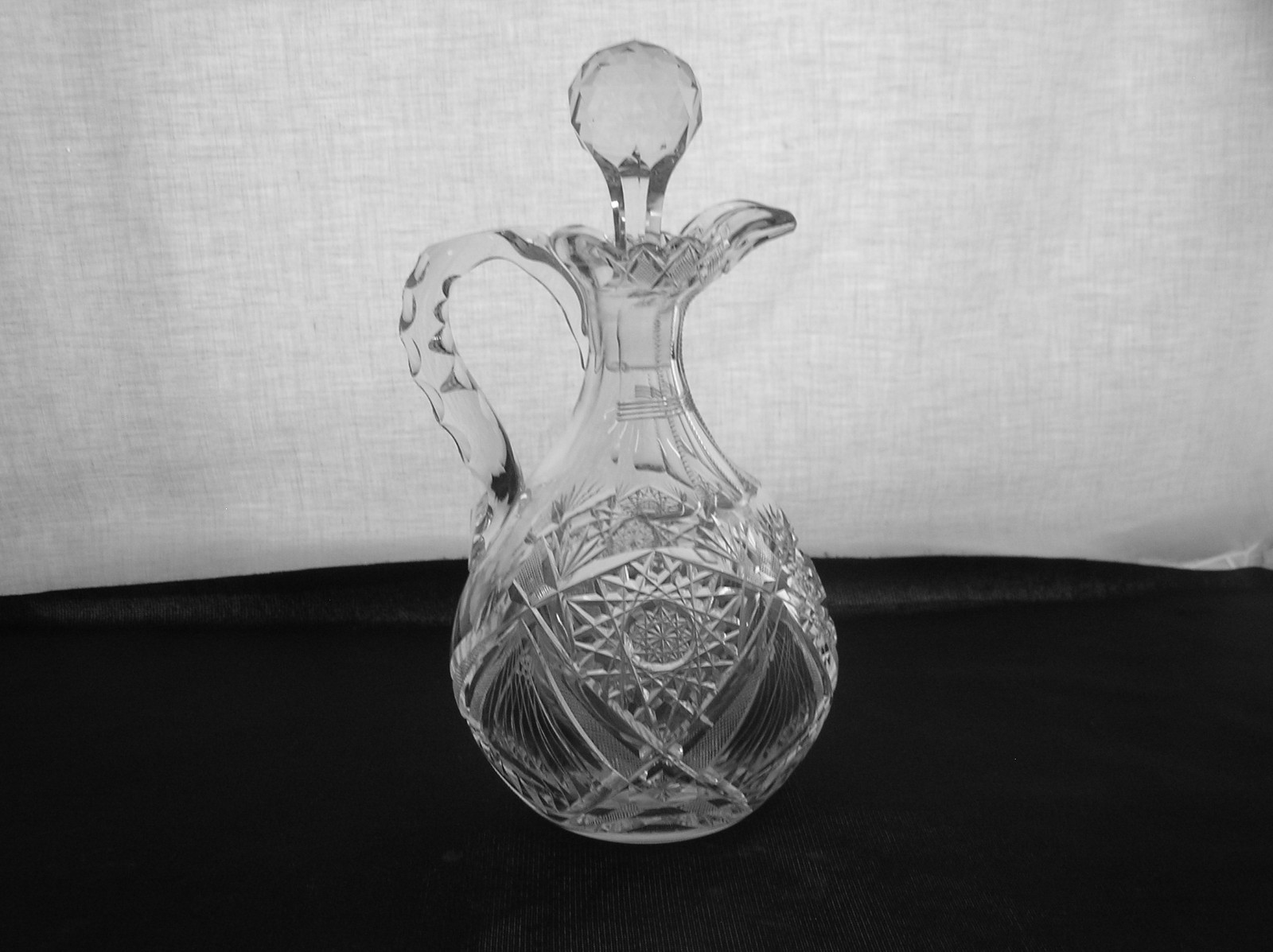 American Brilliant Cut Glass 1876-1916 Duck Billed decanter crossed ellipticals