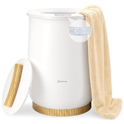  Upgraded Towel Warmer Bucket, Large Towel Warmer with 3 Heating Clear White