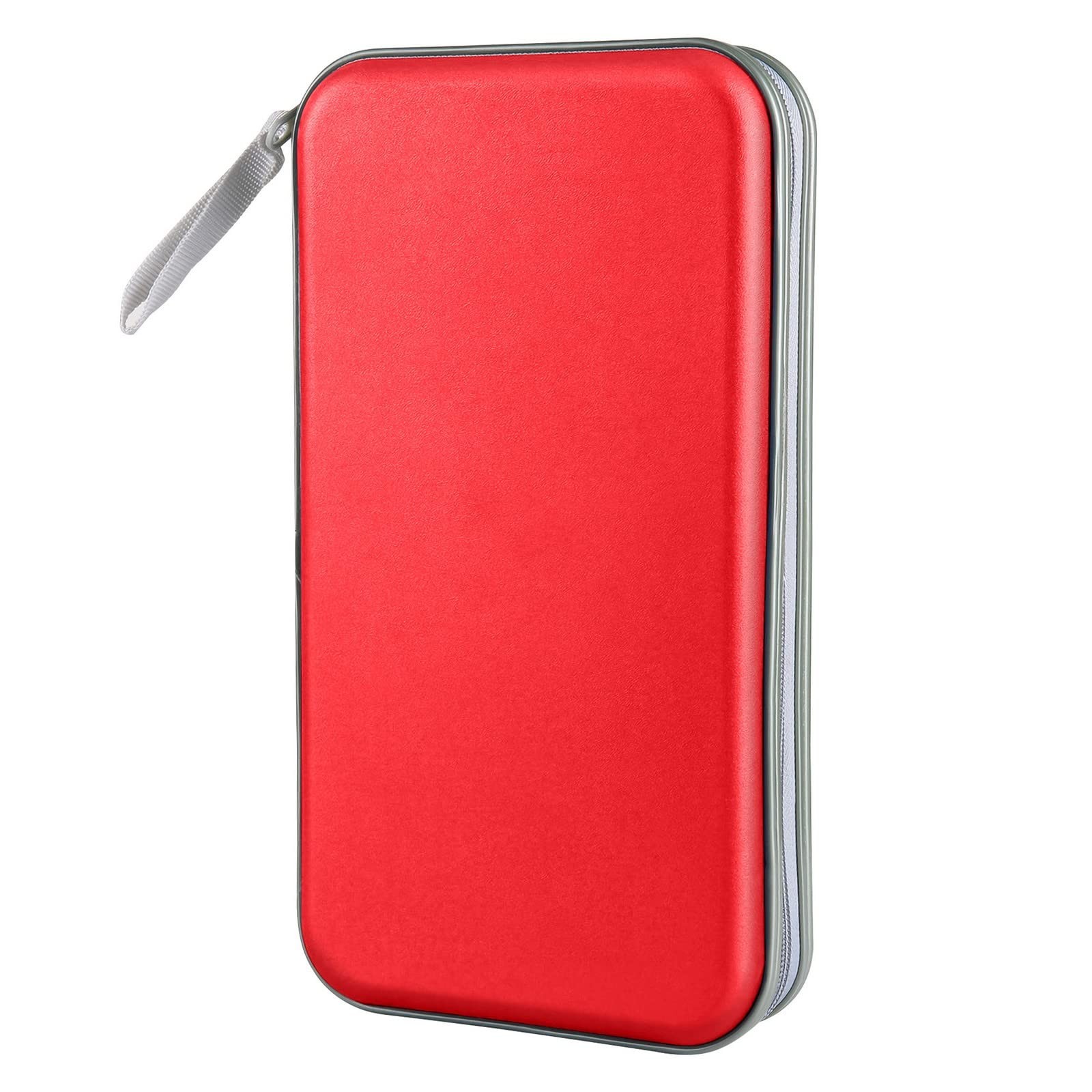 Siveit CD Case Holder, 80 Capacity CD/DVD Holders 80 Capacity, Red 