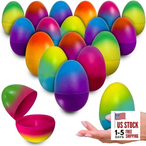 stargo Pack - Plastic Easter Eggs Empty 3.2” Large Plastic Eggs Fillable For 32