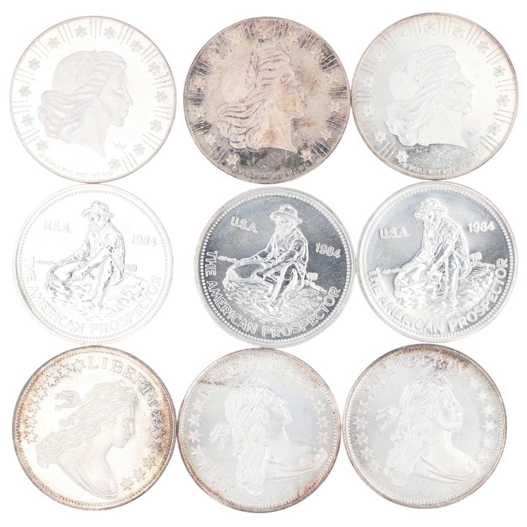 Mixed Lot 27 - 1 Troy Ounce .999 Fine Silver Rounds United States of America