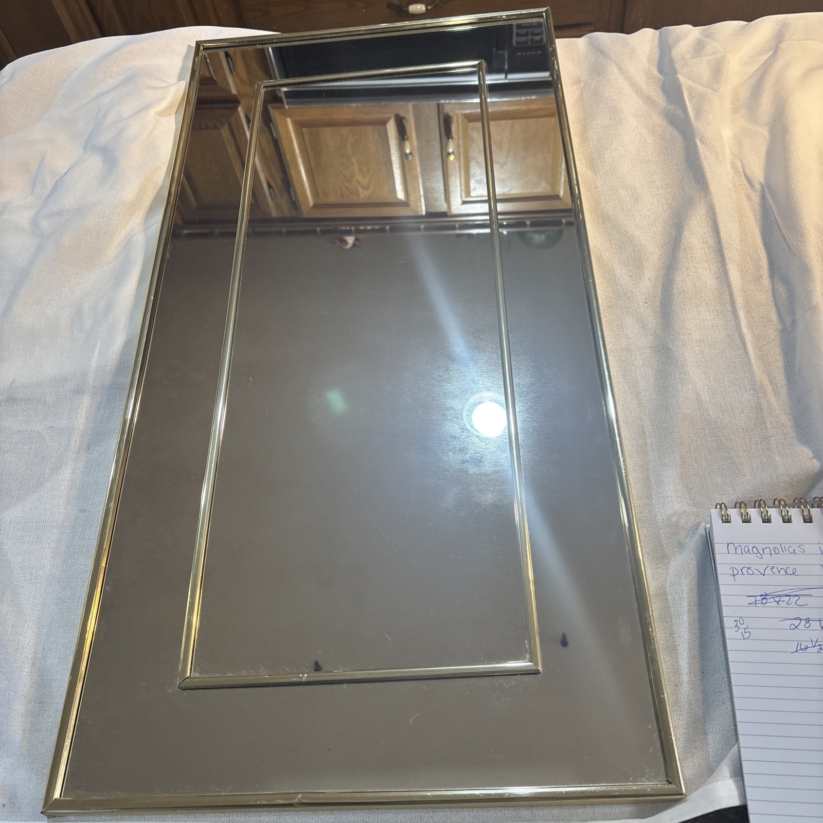 Vintage80s  Mirror With Gold Trim 30 X 15