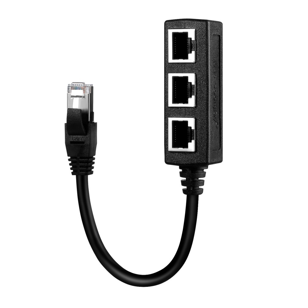  SOLUSTRE RJ45 Splitter RJ45 1 Male to 3 Female Network Switching Cable Adapter