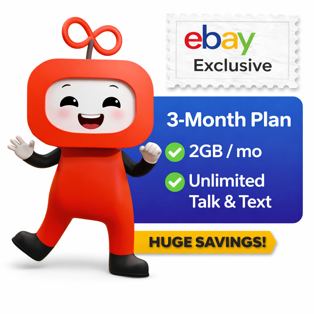 3 Month Prepaid Plan | 2GB High Speed Data | Unlimited Talk & Text | T-Mobile
