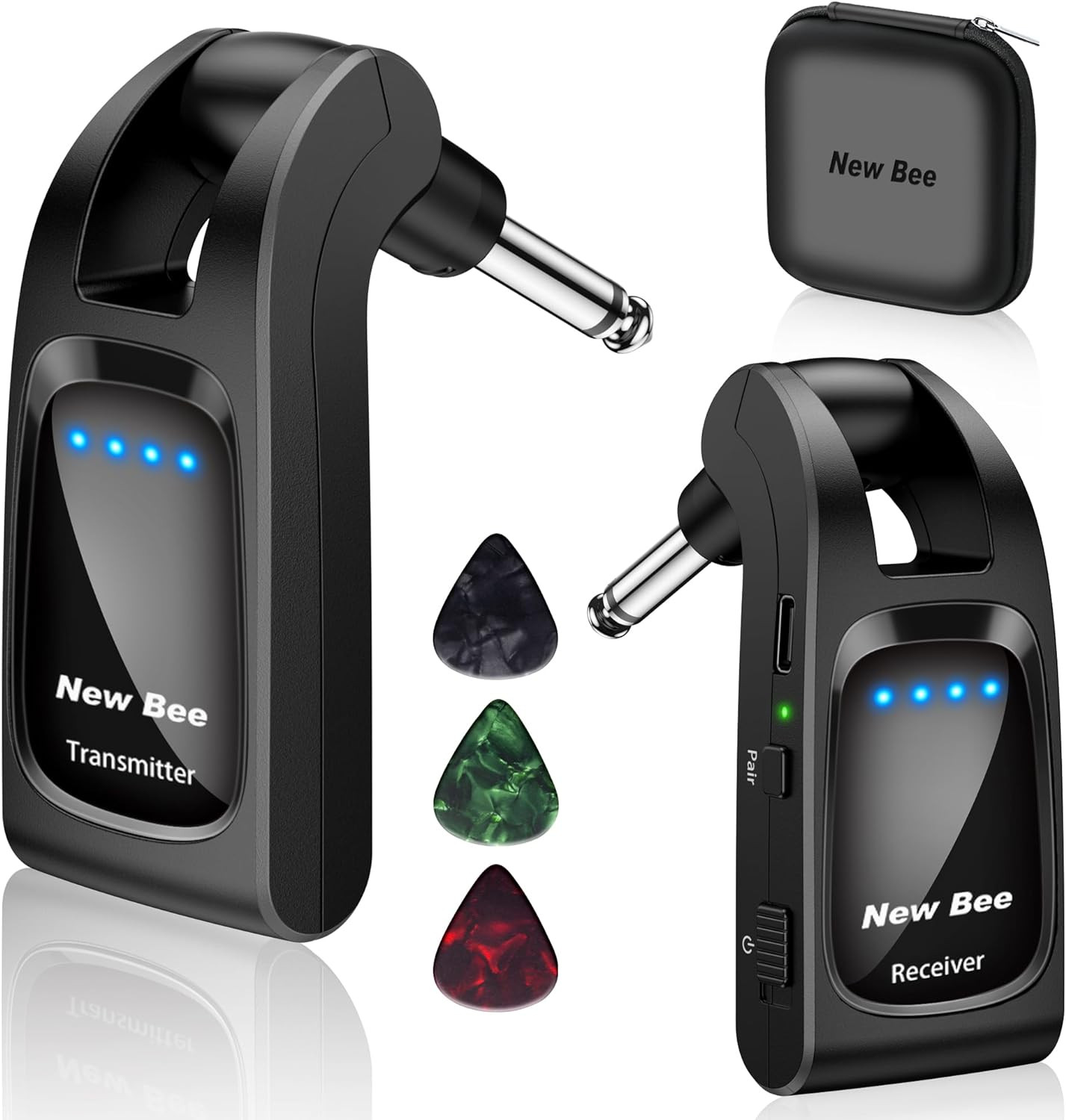 Wireless Guitar System 2.4 GHz with 6 Channels Rechargeable Audio Wireless Guita