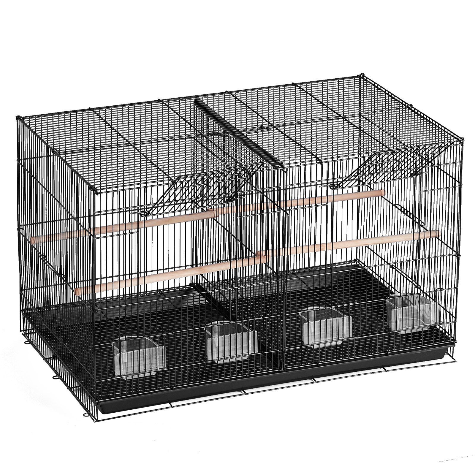 30x18x18in Modular Bird Cage Featuring Divider, Perches & Carry Handle