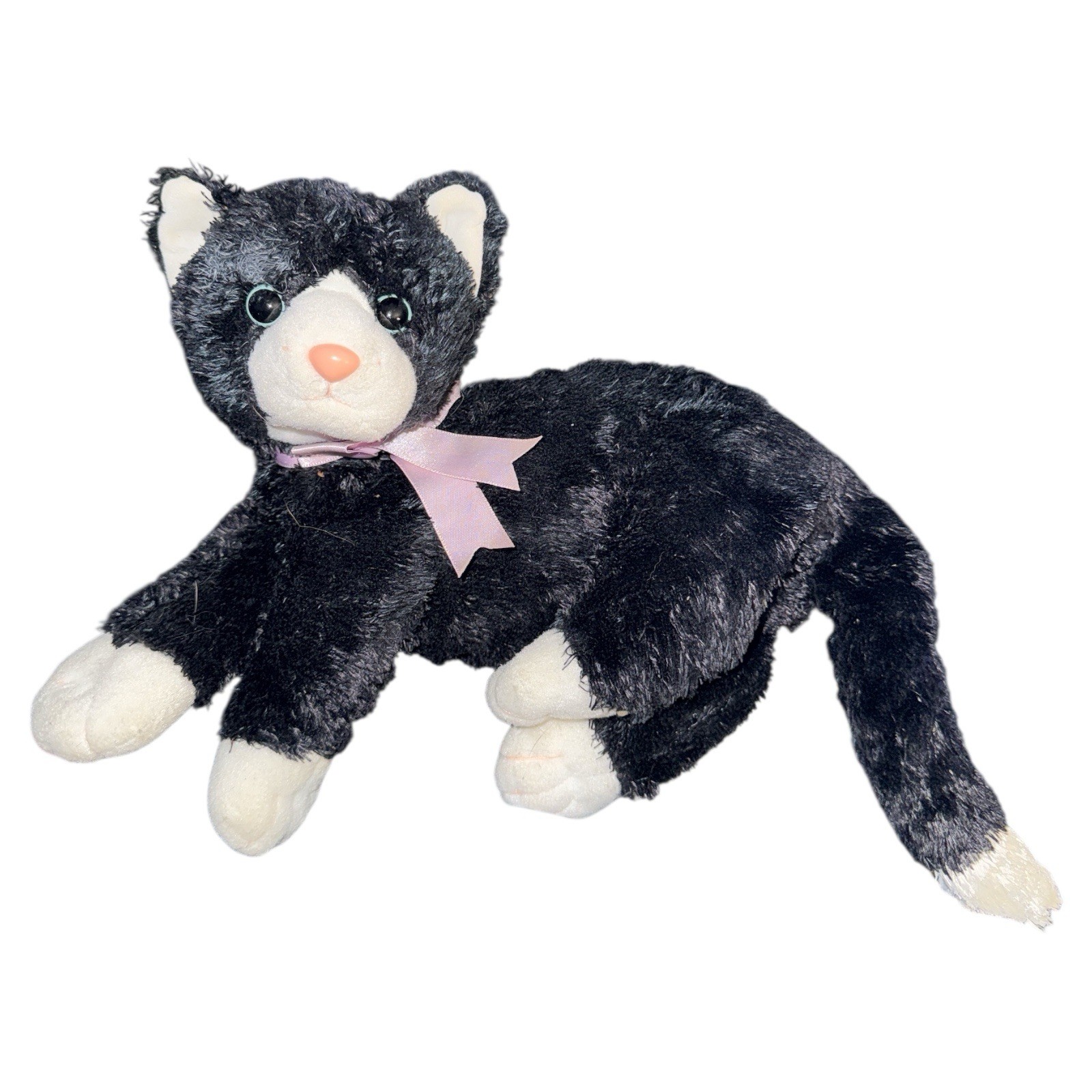 Ty Classic Shadow Cat Plush Tuxedo Black White Kitty 13” Green Eyes Animal 2019