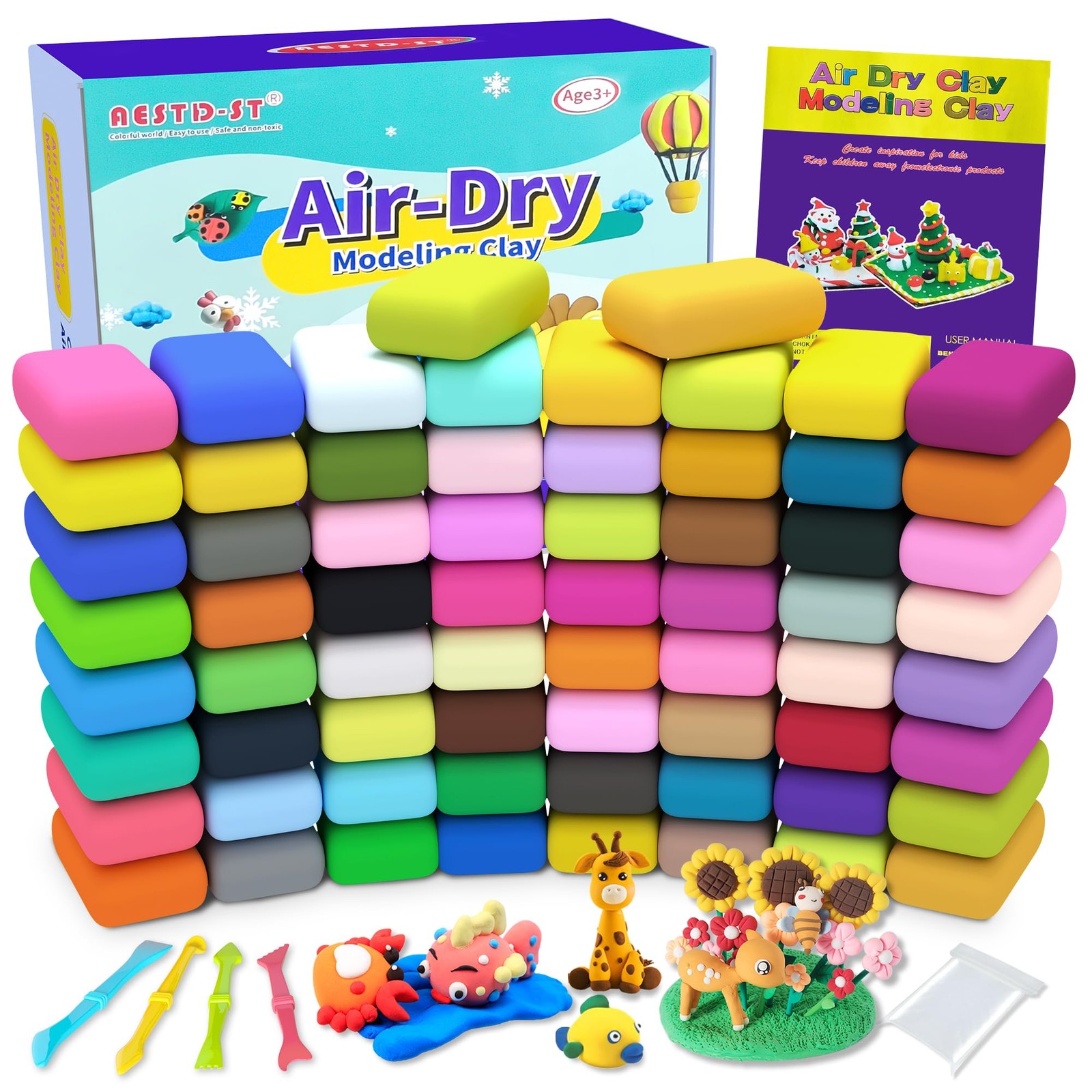 Dry Clay 66 Colors, Modeling Clay for , DIY Model Clay, Molding Clay Kit with...