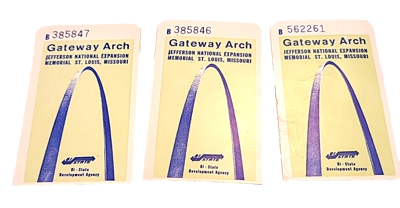 Vintage 1980’s Gateway Arch St. Louis Missouri Ticket Stubs Lot Of 3