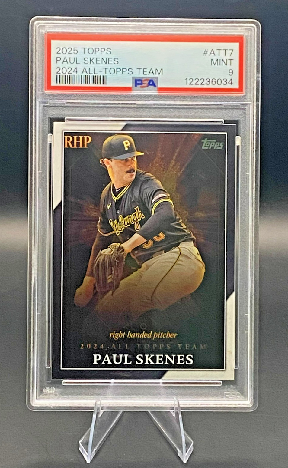 2025 Topps Series 1 - PAUL SKENES 2024 All-Topps Team! #ATT-7 PSA-9! PIRATES ACE