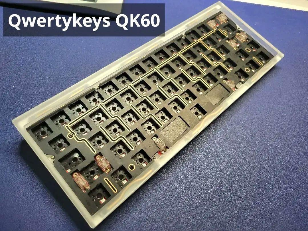Qwertykeys Qk60 Clear Ice White Barebones Kit 60 Mechanical Keyboard Diy
