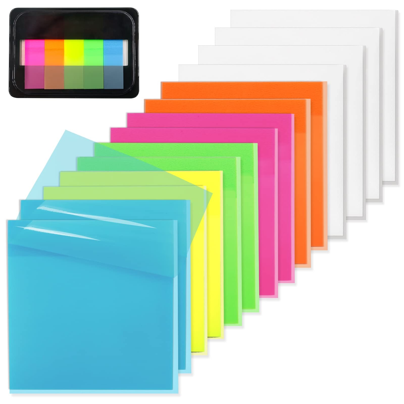 800 Sheets Transparent Sticky Notes, 3x3 Inch 14 Pads Inch, Bright 