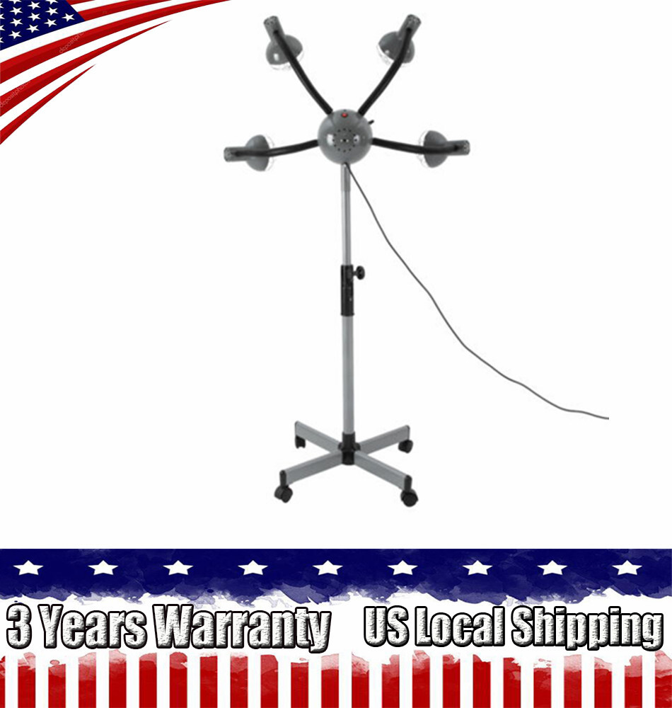 750W 5 Head Salon Infrared Heat Lamp, Adjusting Height Styling Perming Dryer