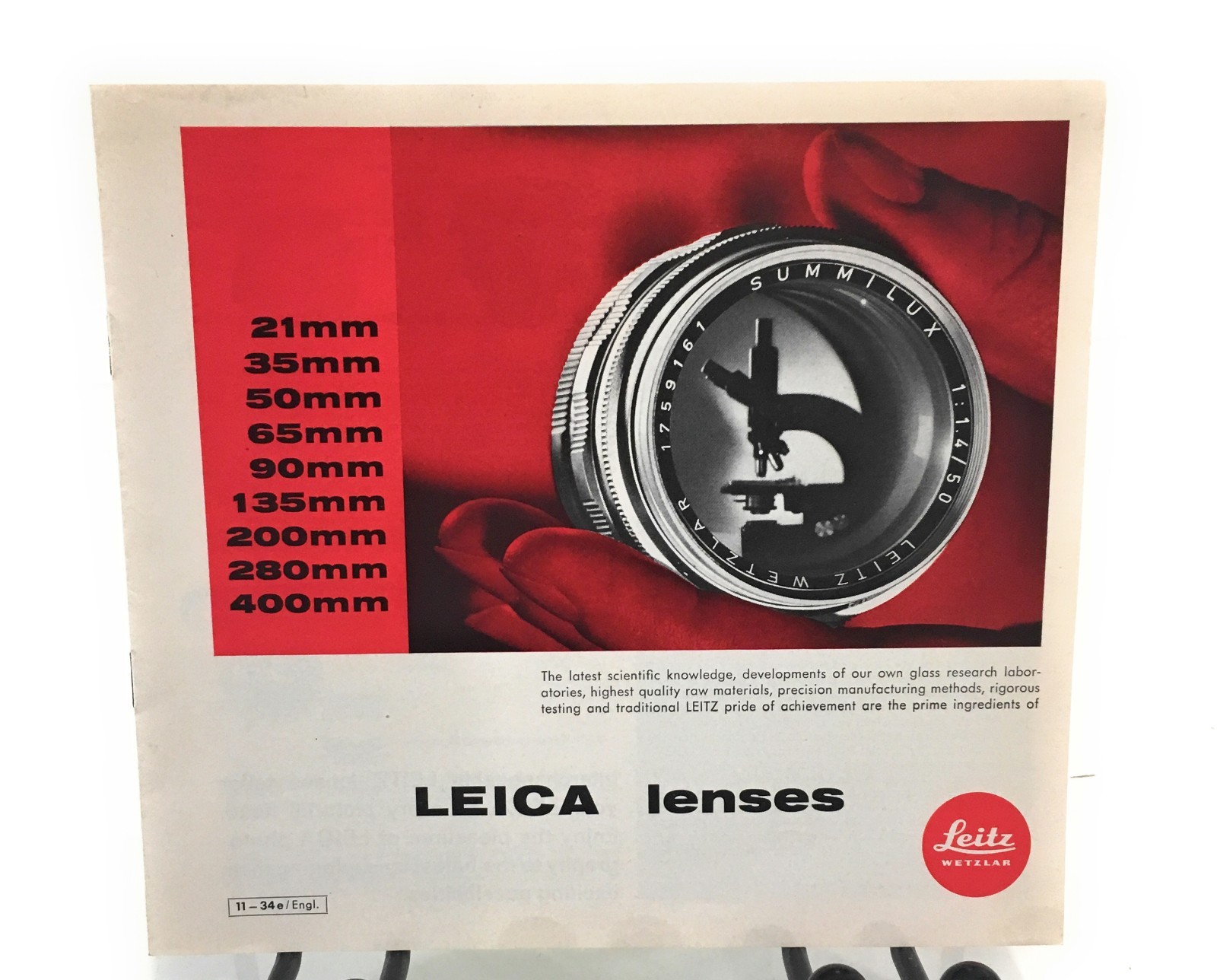 Vintage Leica Leitz Lenses Photography Catalog Brochure Bodies 21 200 280 400 mm