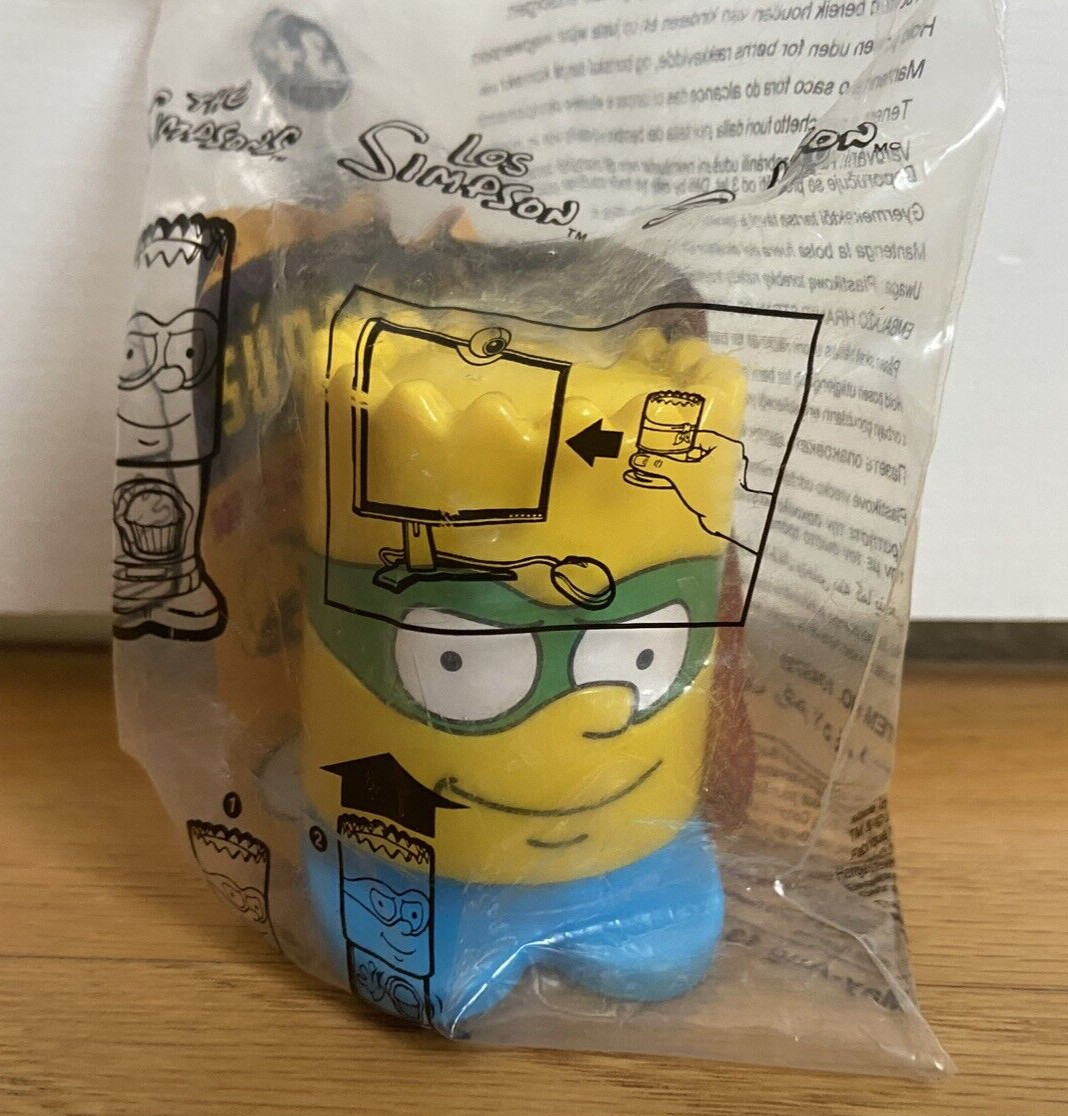 2013 Bart Simpson Figure Push/Pop Toy Burger King Kids Club Meal #10457B New