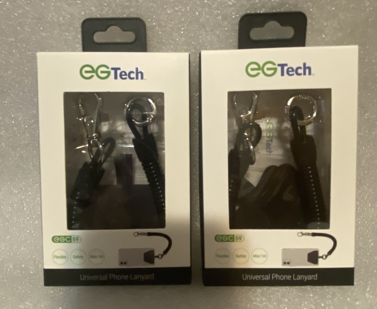EG Tech Universal Phone Lanyard Lot Of 2 Black New NWT EGC59 Flexible Safety