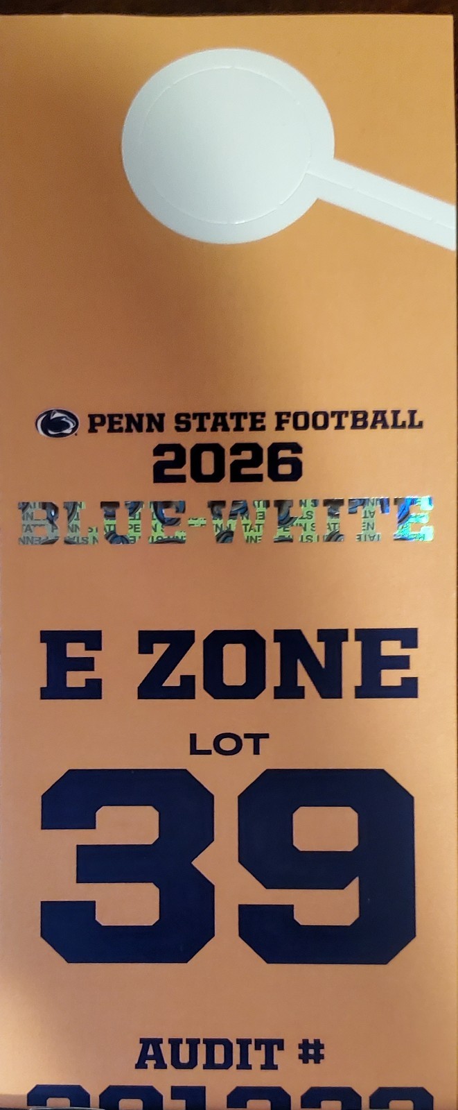 2026 Blue-White Game Parking Pass -- Lot 39 Premium Tailgate Spot