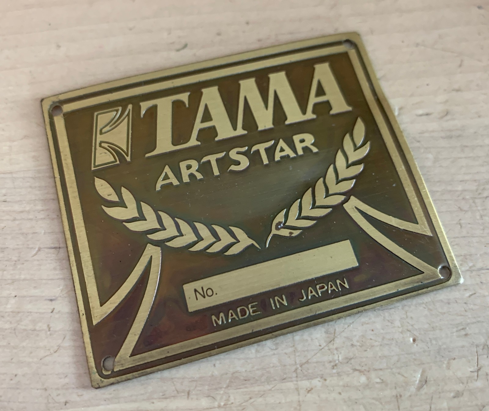 TAMA ArtStar BADGE 80s 90s Vtg Japan No Serial Rare Metal Logo Plate Part Emblem