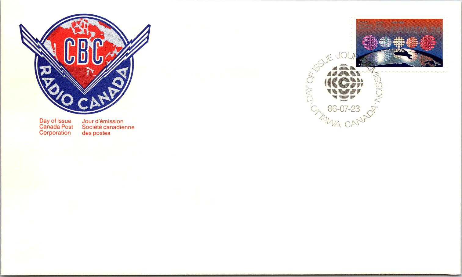 FDC Canada - Radio Canada CBC 1986 - A00140