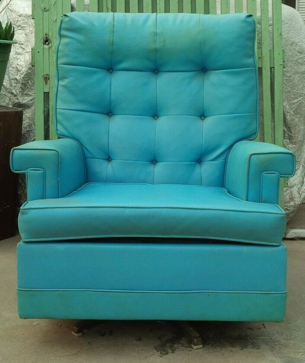 Vintage Retro Mid Century High Back Office Executive Swivel Desk Chair