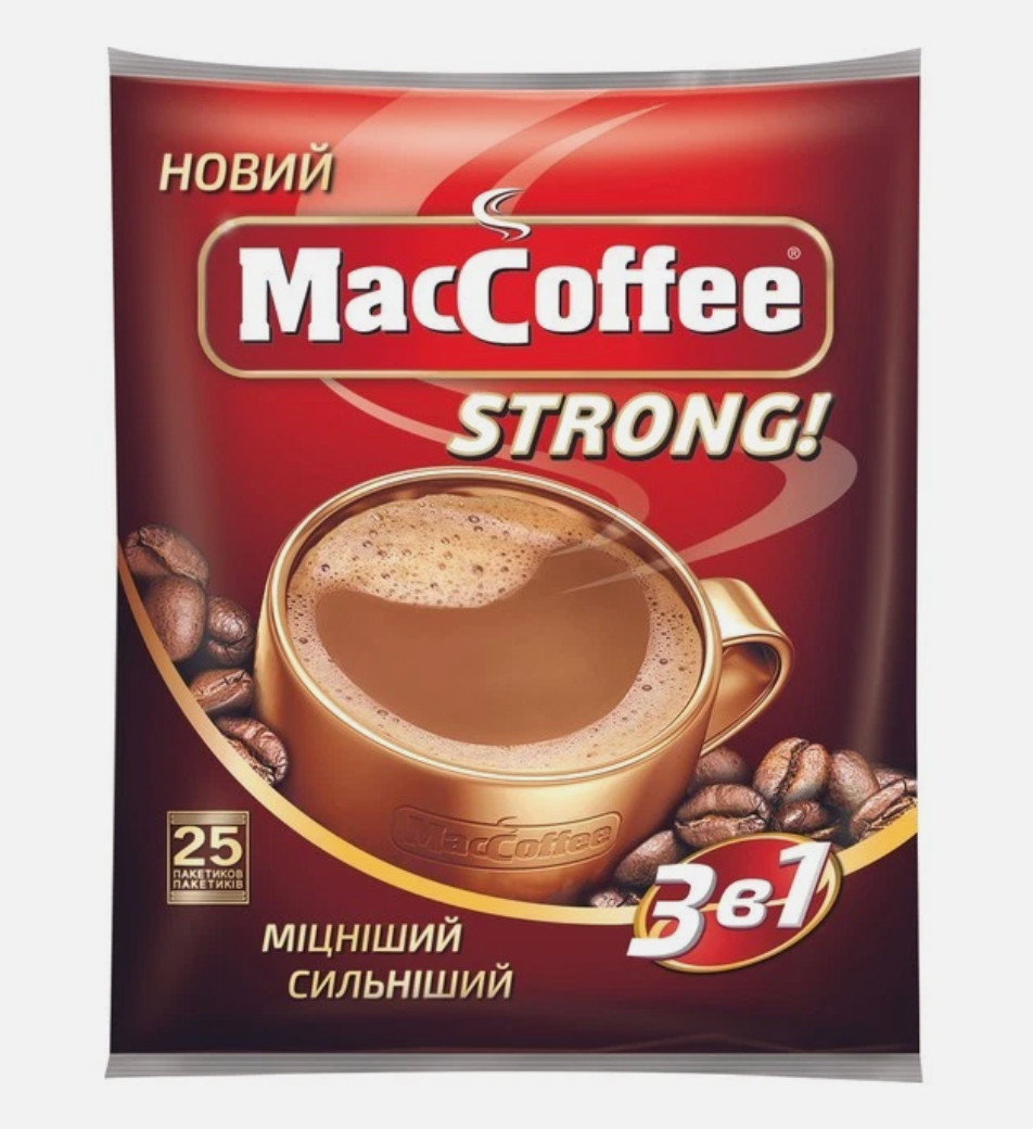 20 PCS MacCoffee Strong 3 in 1 Instant Coffee 25 Sticks Strong Coffee