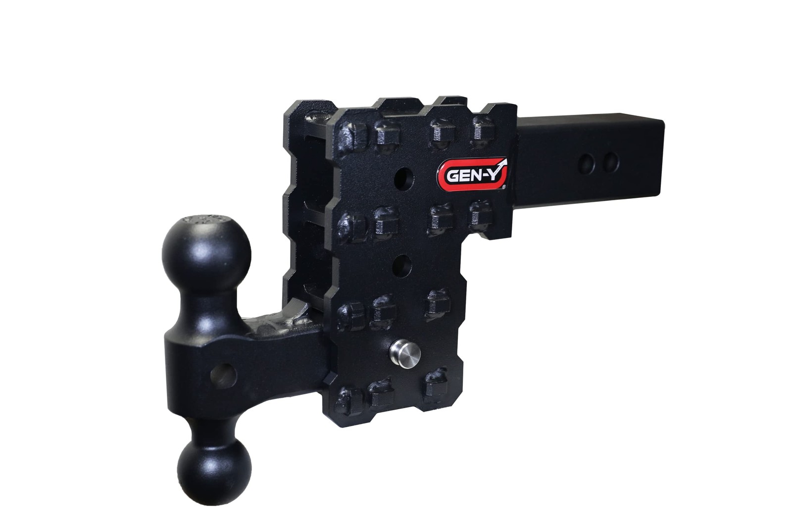 Solid Shank Adjustable Tow Hitch with Dual-Ball for 2.5" Receiver - 5" Drop -...