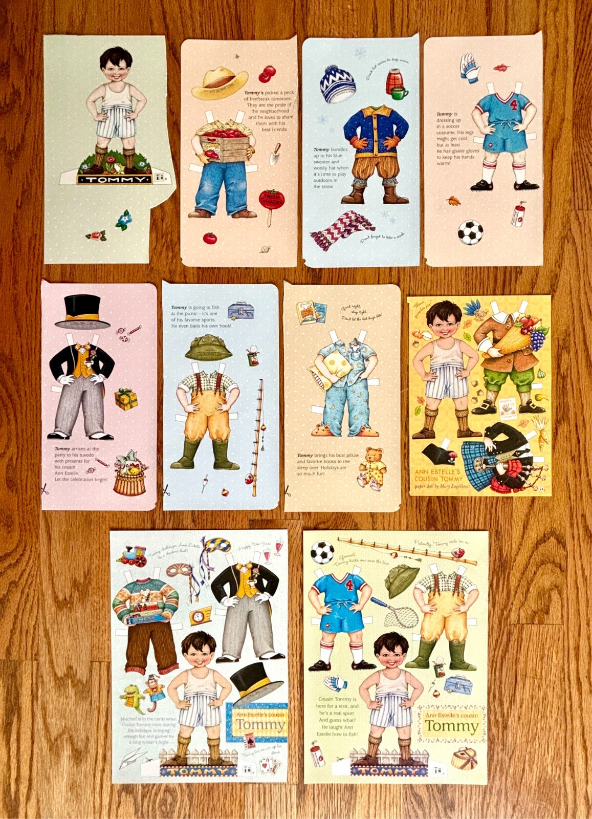Lot of 10 Sheets Mary Engelbreit Paper Dolls – Tommy Only – UNCUT!