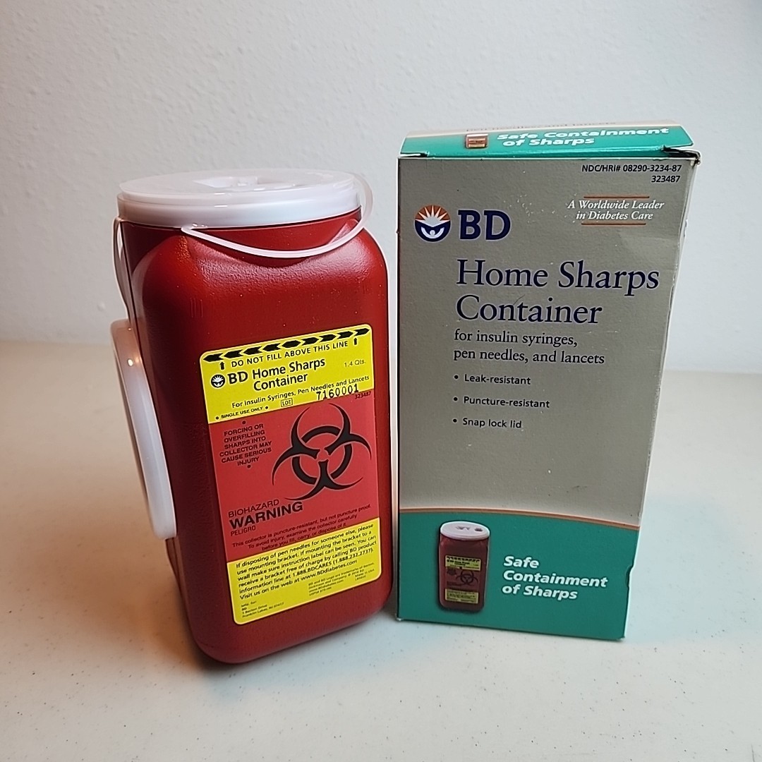 BD Home Sharps Container For Insulin Syringes & Lancets 1.4 Qts