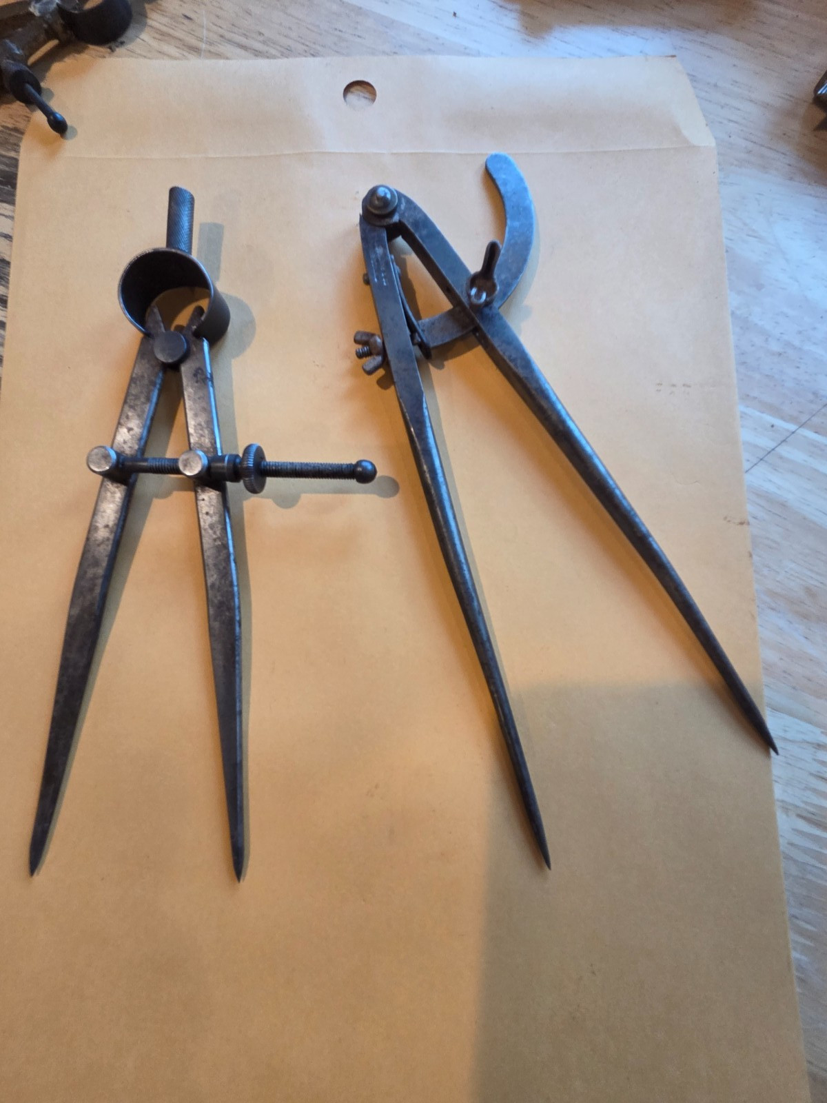 Vintage C.S. Osborne Scratch Compass Tool 2pc+ LOT Antique Shop Machinist