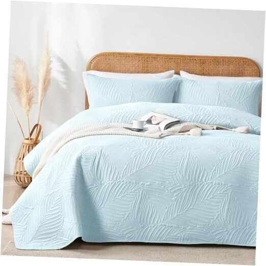  King Quilt Bedding Set Lightweight Soft King/Cal king(96"x 110"） Aqua Blue