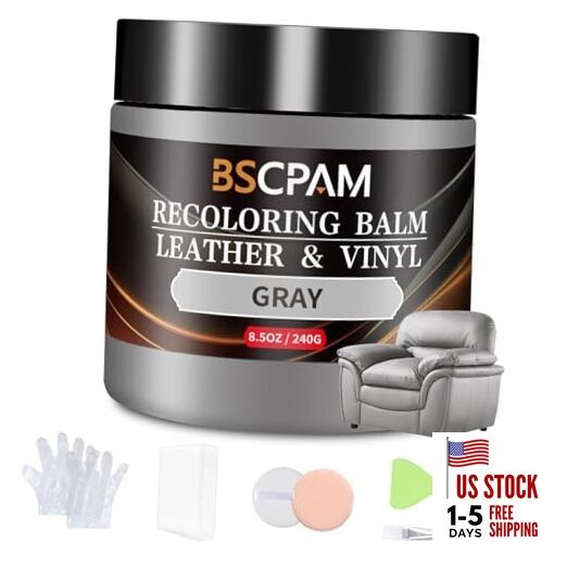 Leather Recoloring Balm,Leather Couch 8.5oz Leather Recoloring Balm Gray