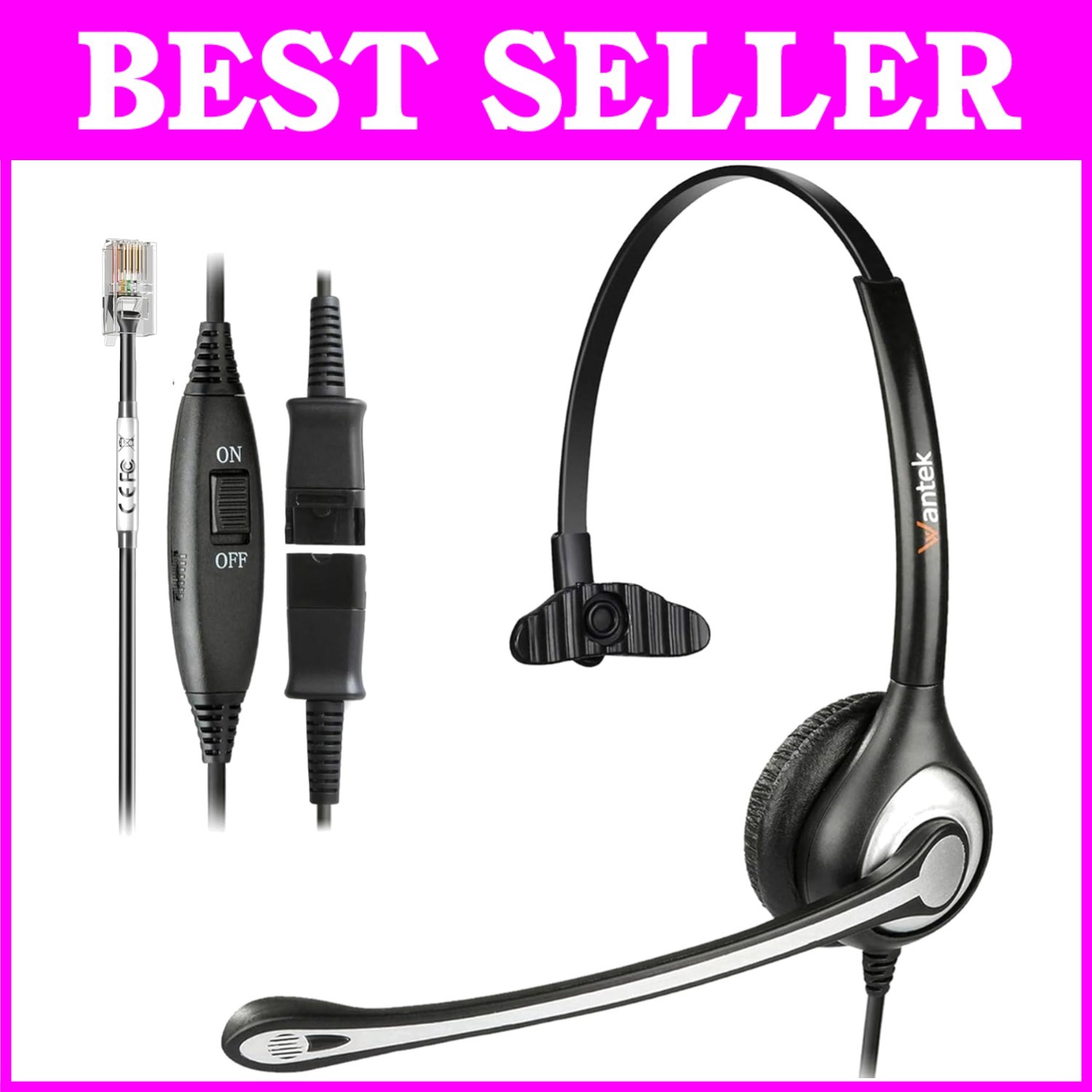 Yealink Phone Headset with Quick Disconnect Cord,