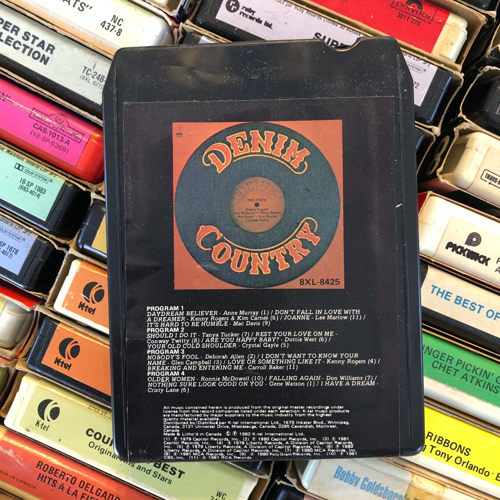(K-Tel) Denim Country 1982, 8 Track Tape CANADA