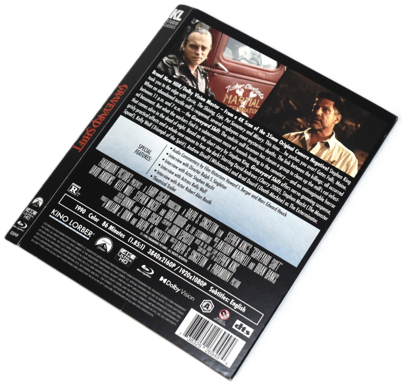 UHD SLIPCOVER ONLY - Fits: Graveyard Shift Kino Ultra HD 4K Blu-ray - COVER ONLY