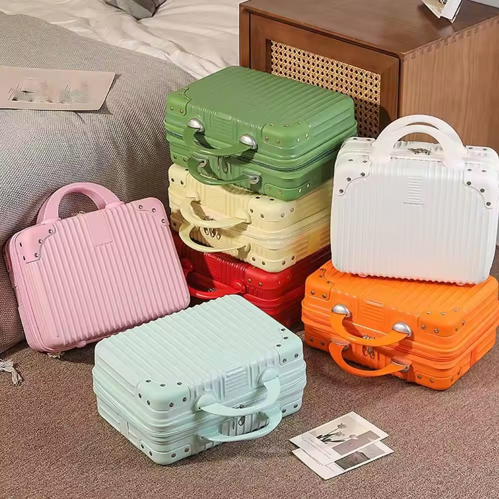 Hot Sale 14" Mini Travel Suitcase Makeup Case Hand Luggage Cosmetic Box Women