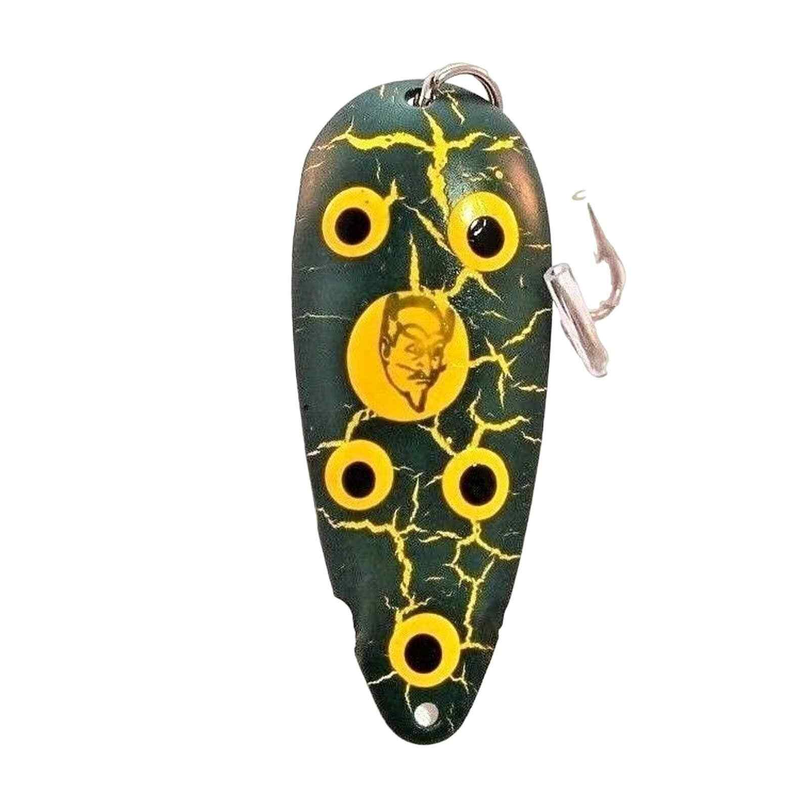 FISHING LURE DARDEVLET Green and Yellow Crackle Back