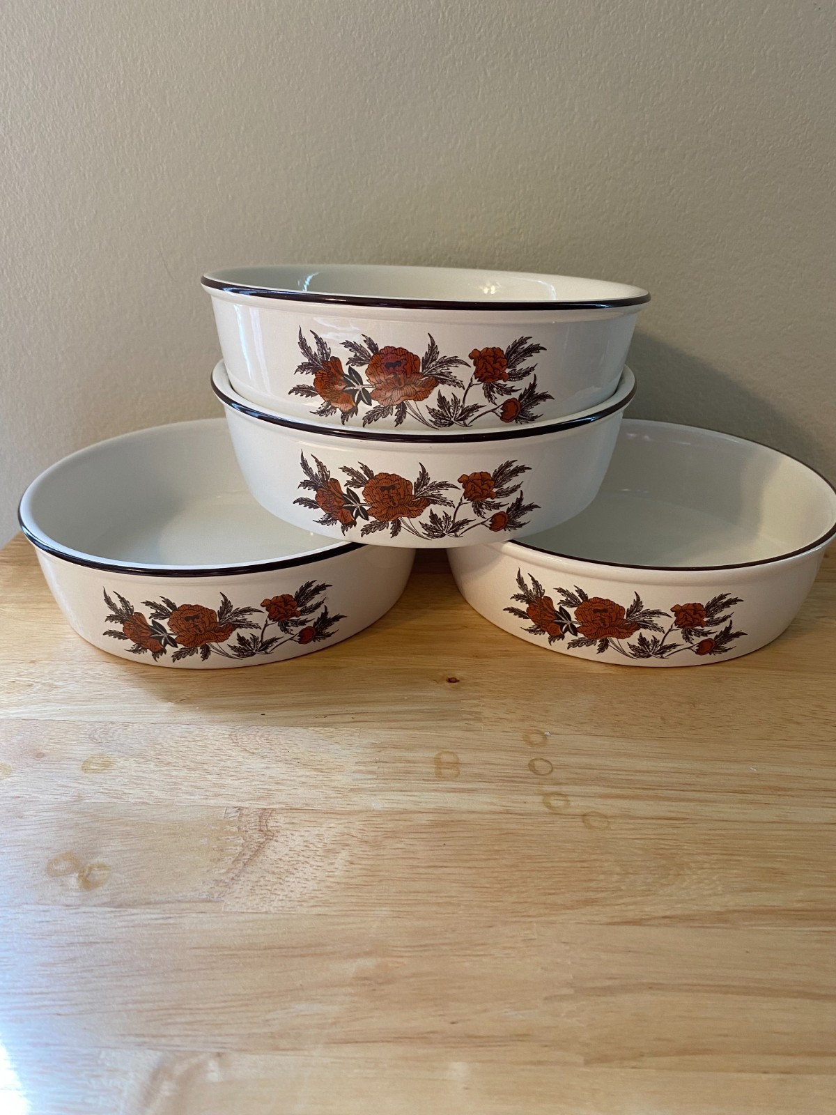 Vintage Wedgewood Large Ramekins Oven to Table "Peony" Pattern