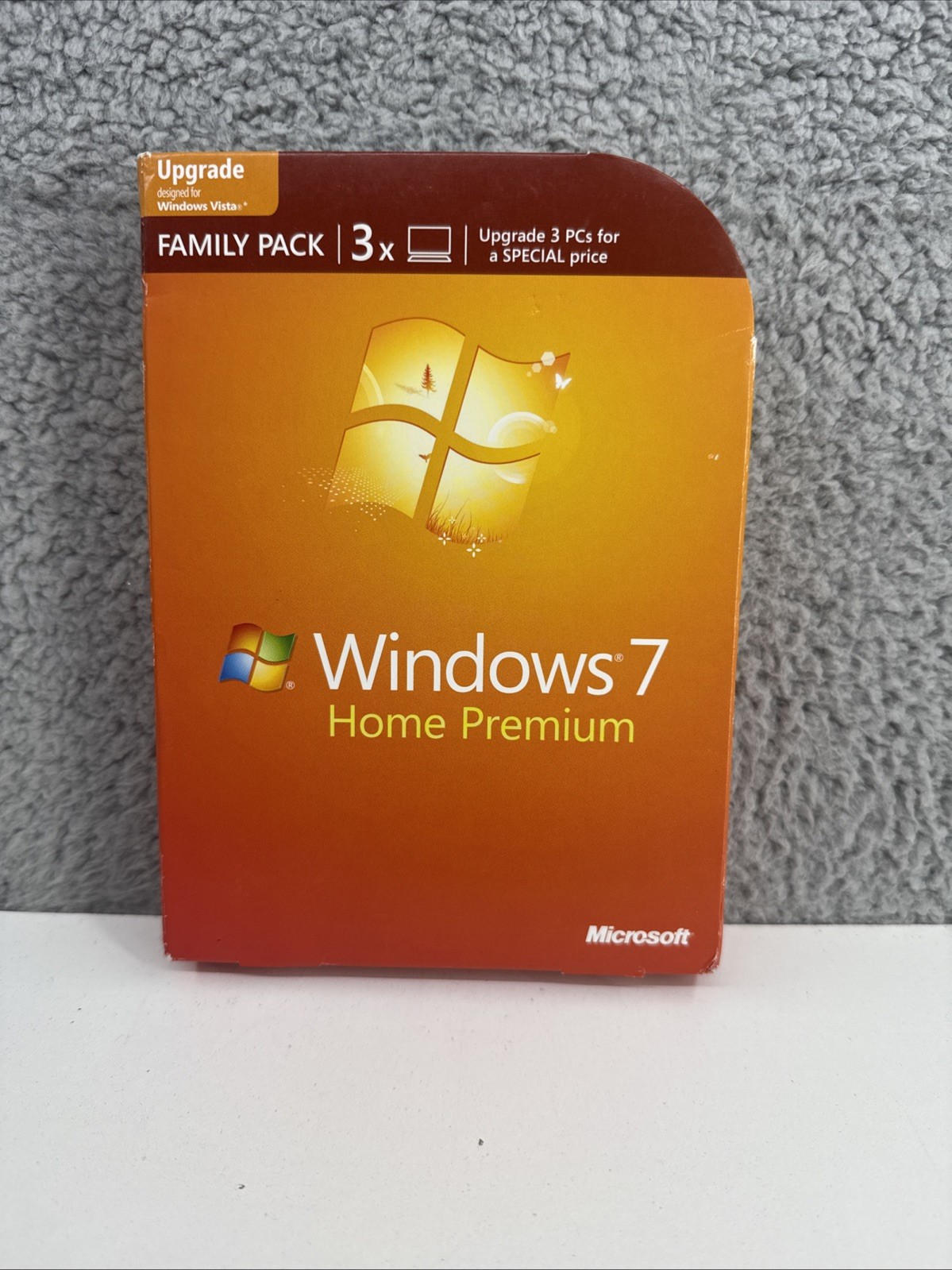 Microsoft Windows 7 Home Premium Upgrade Family Pack For 3 PCs 32 & 64 Bit CD