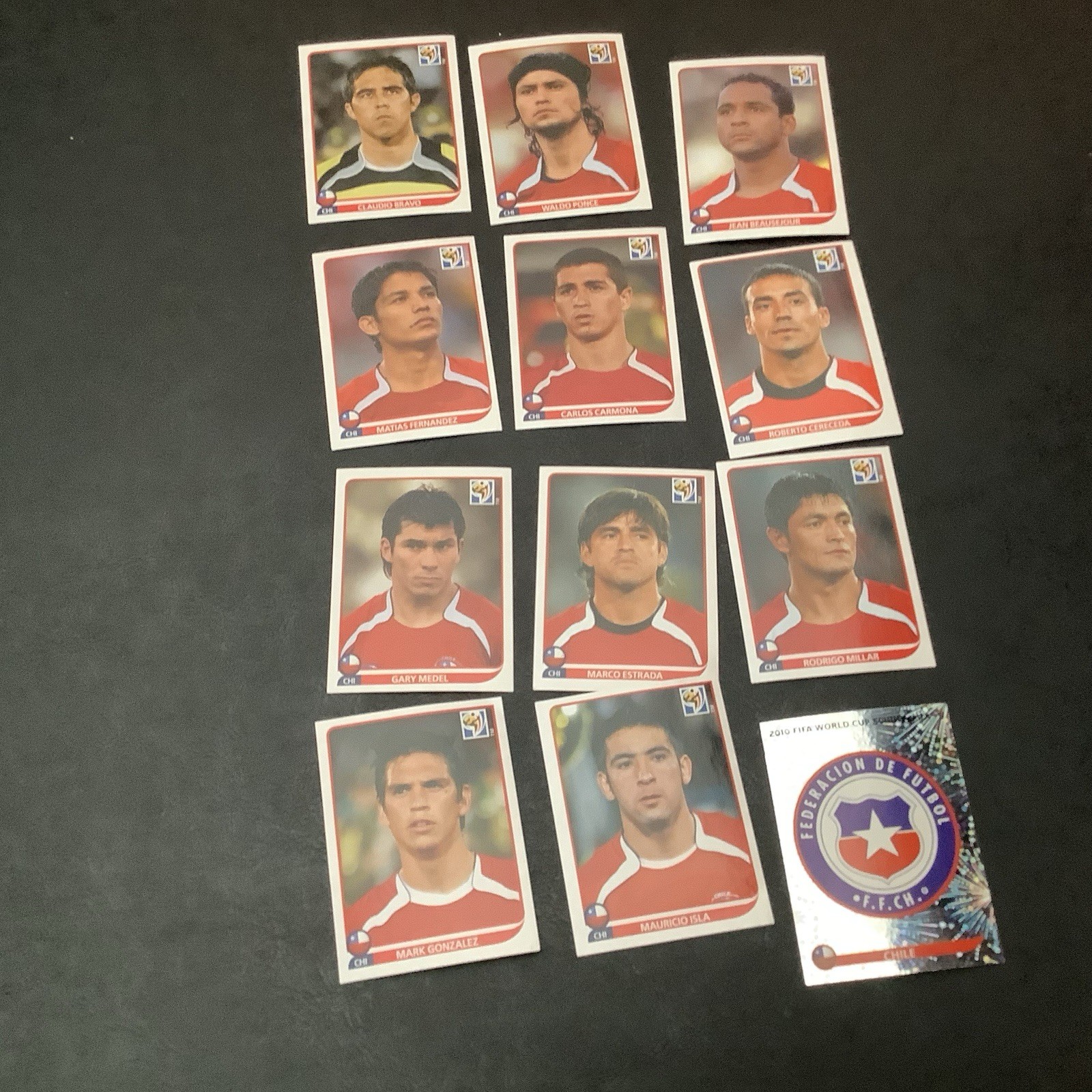 Chile National Team - 12 Stickers Lot  - Panini World Cup 2010