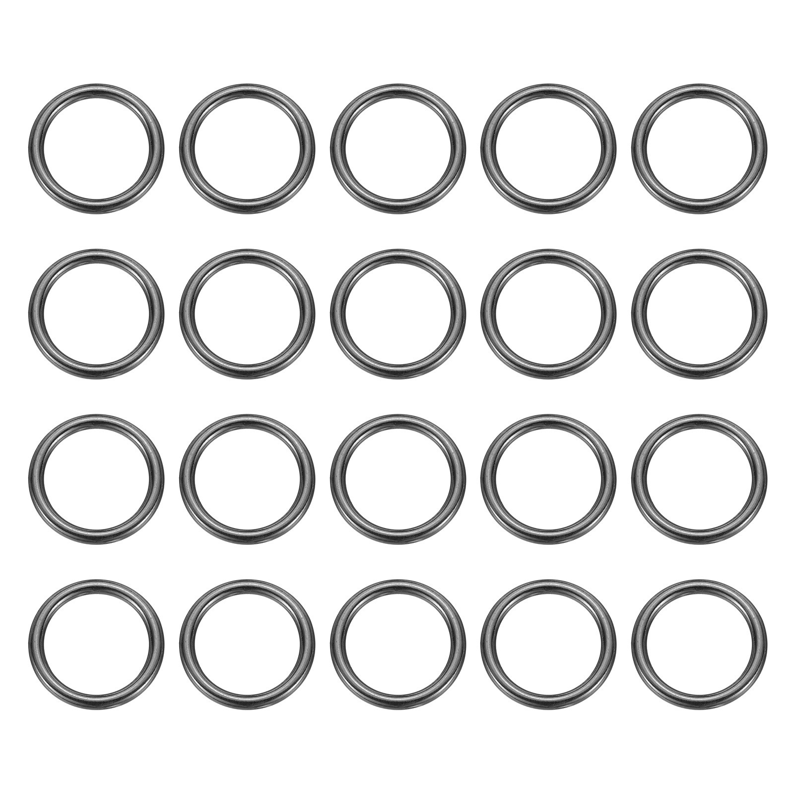 20pcs O Ring Buckles 21/32" Zinc Alloy Electroplated Round Buckles, Gun-black