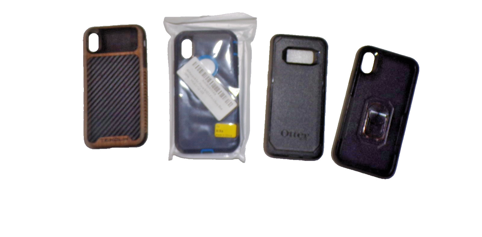 iPhone X/XS 5.8" N-blue Case Cover plus 3 used, 2 cords & 6" plastic holder dr5