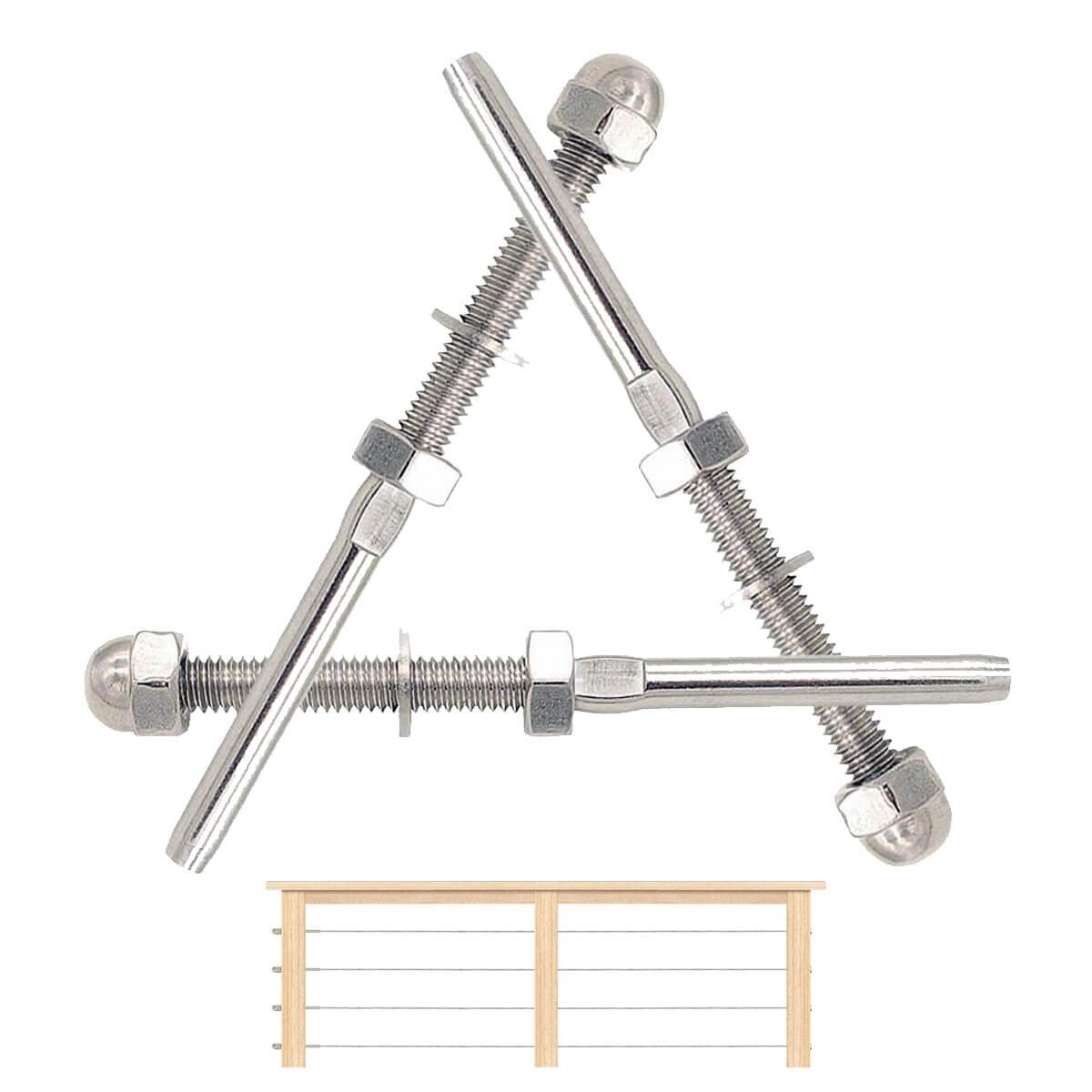 20 Pack Threaded Terminal Stud End, Threaded Tension Stud End,Stainless Steel...