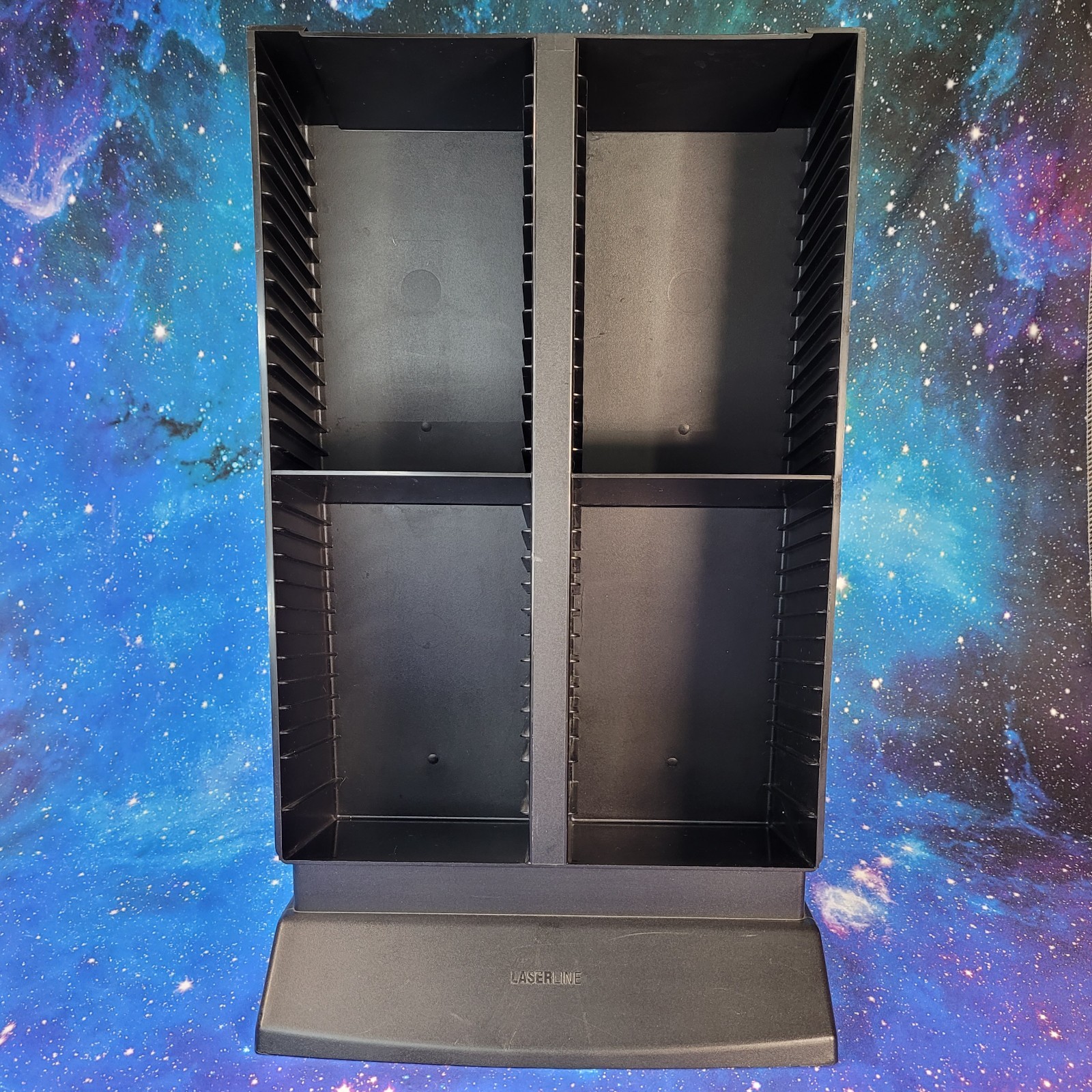 1990s Laserline 60 CD Storage Angled Rack Table/Desk Top Organizer Tower Vintage