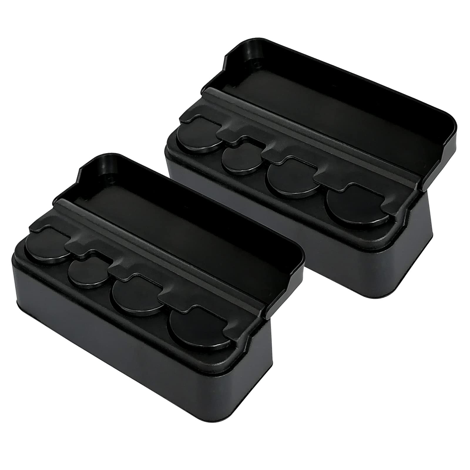2 Pack Coin Holder for Car, Organizer, Portable Storage, Black 