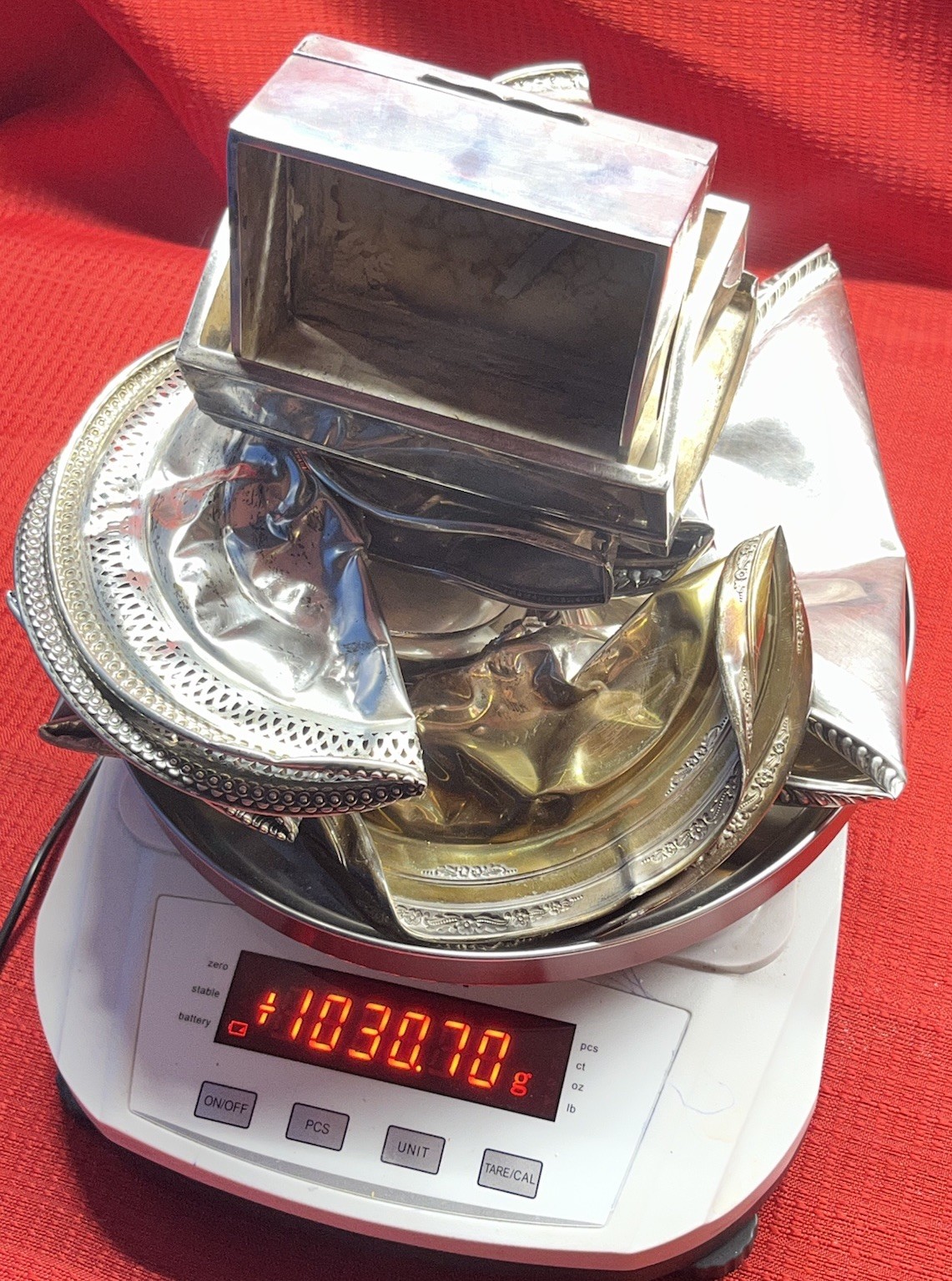 Sterling Silver 925 Scrap Lot Clean Compote Dish 1030.7Grams Marked/Acid Tested