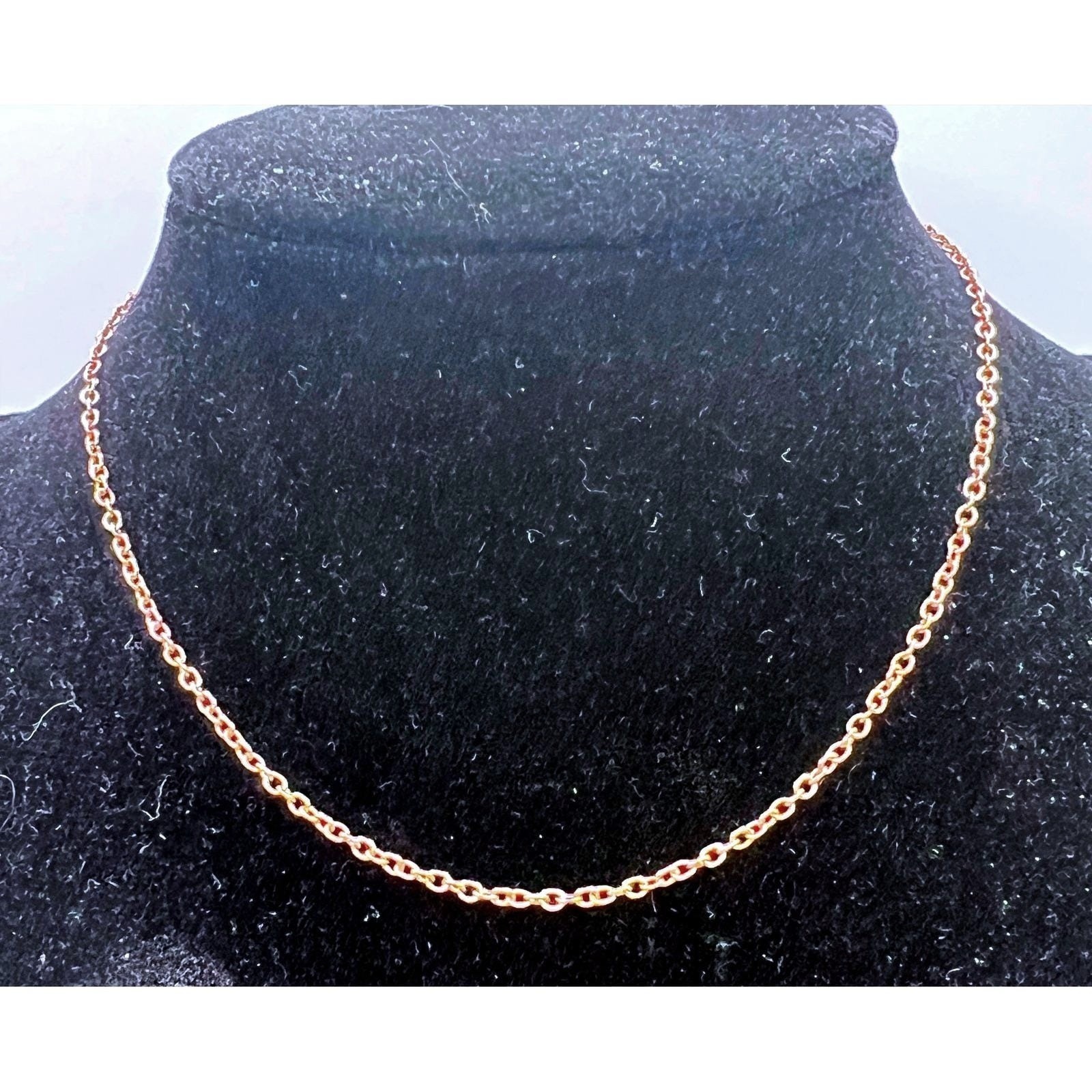 Delicate Rose Gold Tone Girls Chain Necklace 12" + 3" Extender