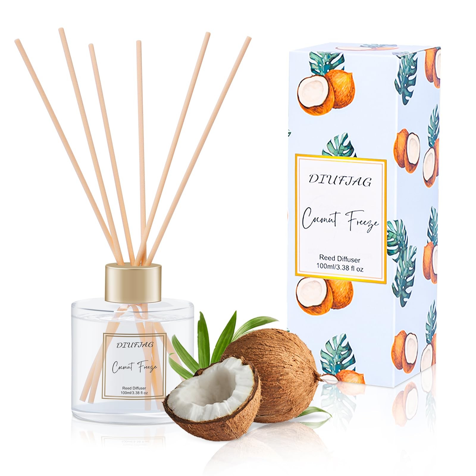 100ml Reed Diffuser Set with 6 Fiber Sticks Aromatherapy Home Air Freshener