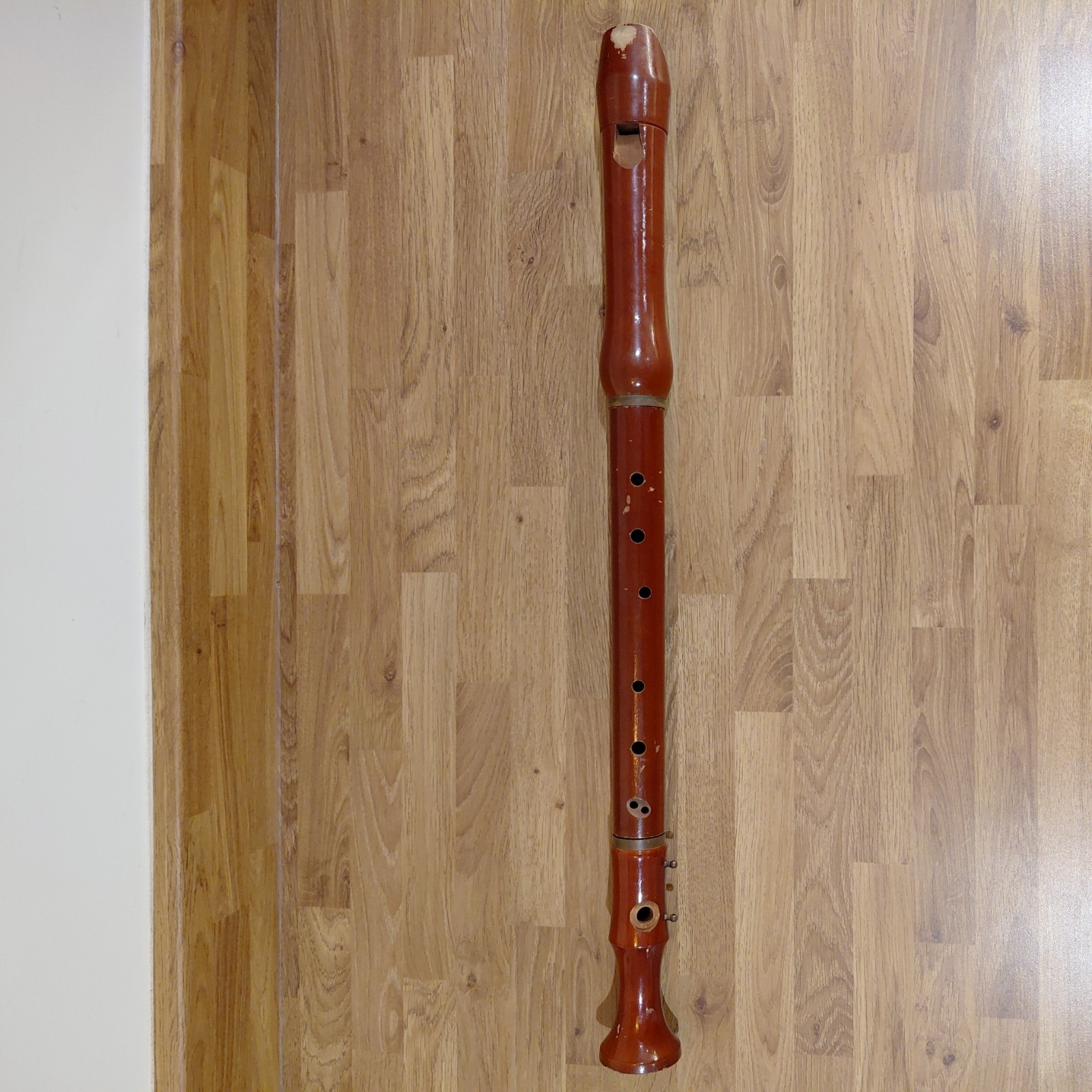 Vintage Schott's Concert Wooden 3-Piece Treble? Recorder 62cm long Germany 3499